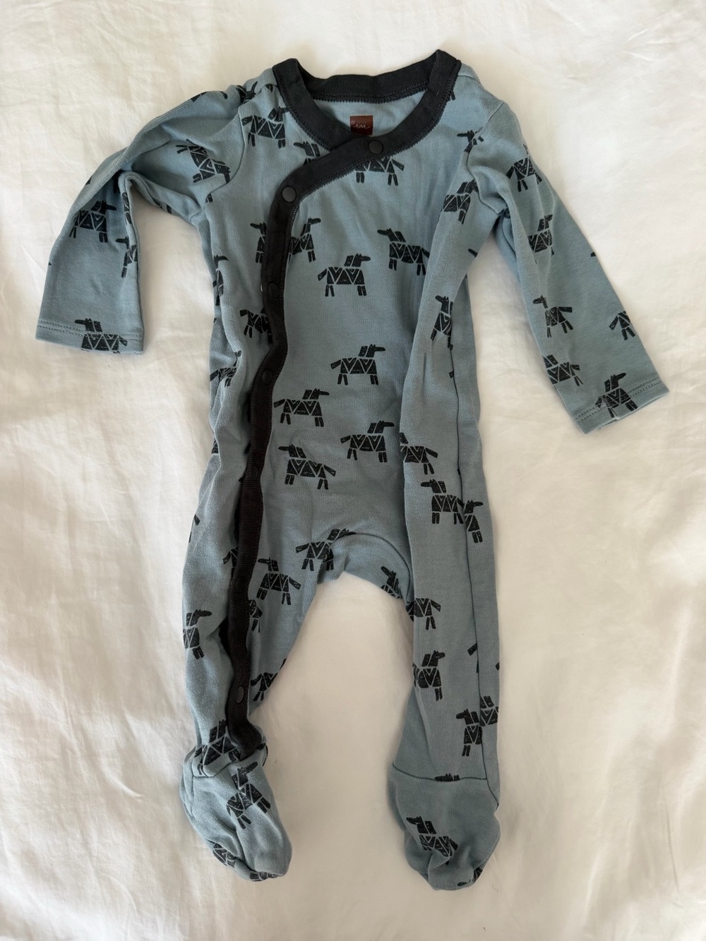 EUC Tea Collection Baby Long-Sleeve One-Piece - 0-3